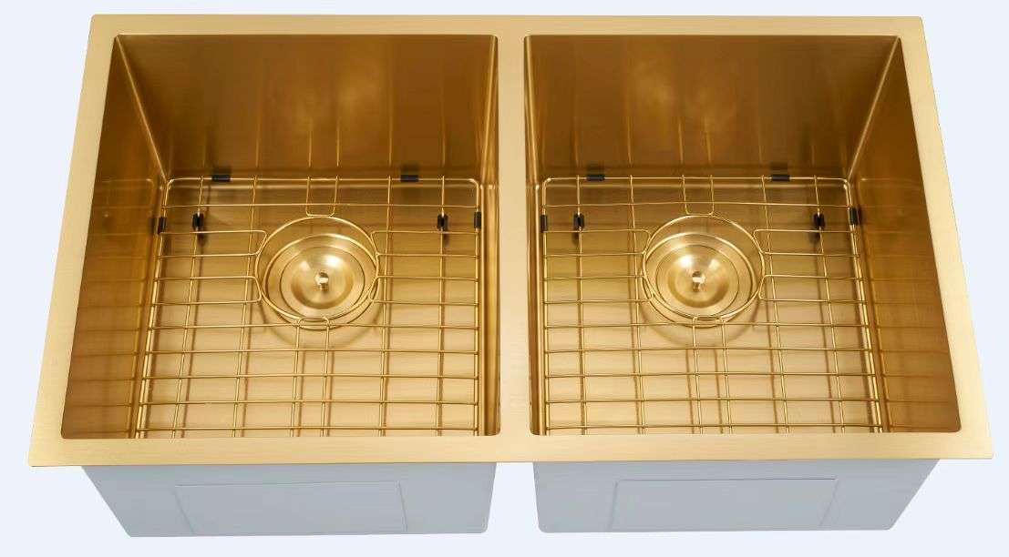 Undermount Kitchen Sink RD3219D-Gold & Grid